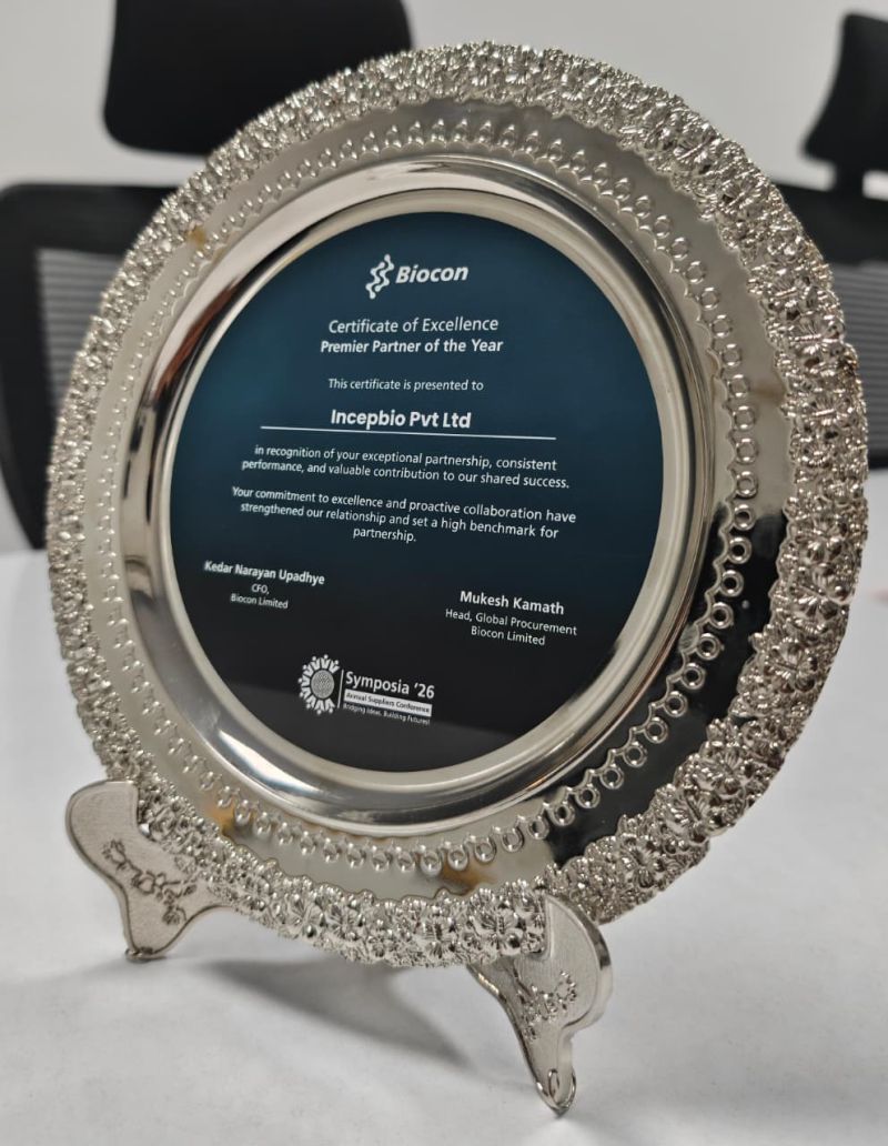 Premier Partner of the Year award trophy presented by Biocon Group